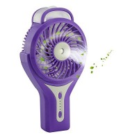 Thosdt Misting Fan 2 in 1 Mini Handheld USB Misting Fan with Personal Cooling Mist Humidifier Portable for Home Office and Travel Built in 2200mAh Rechargeable Battery (Purple) - B06Y1RQY9Q